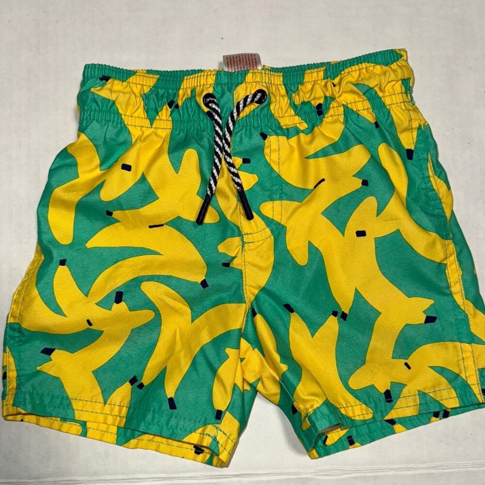 Cat & Jack Boys‎ Size 2T Swim Trunks Green Banana Summer Vacation Resort Cruise